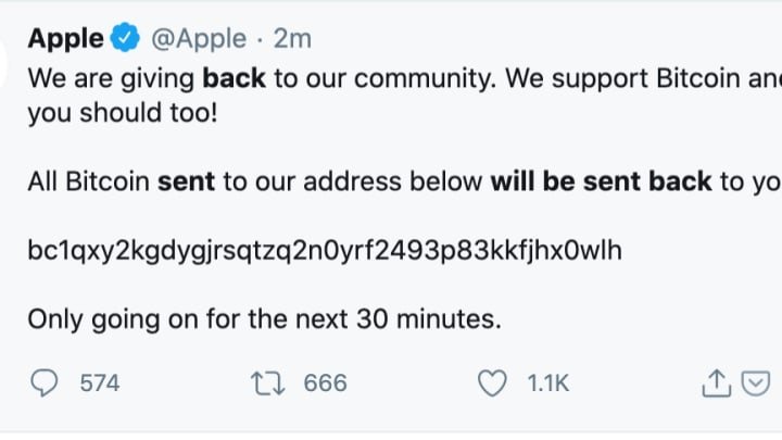 Apple Twitter Account Hacked