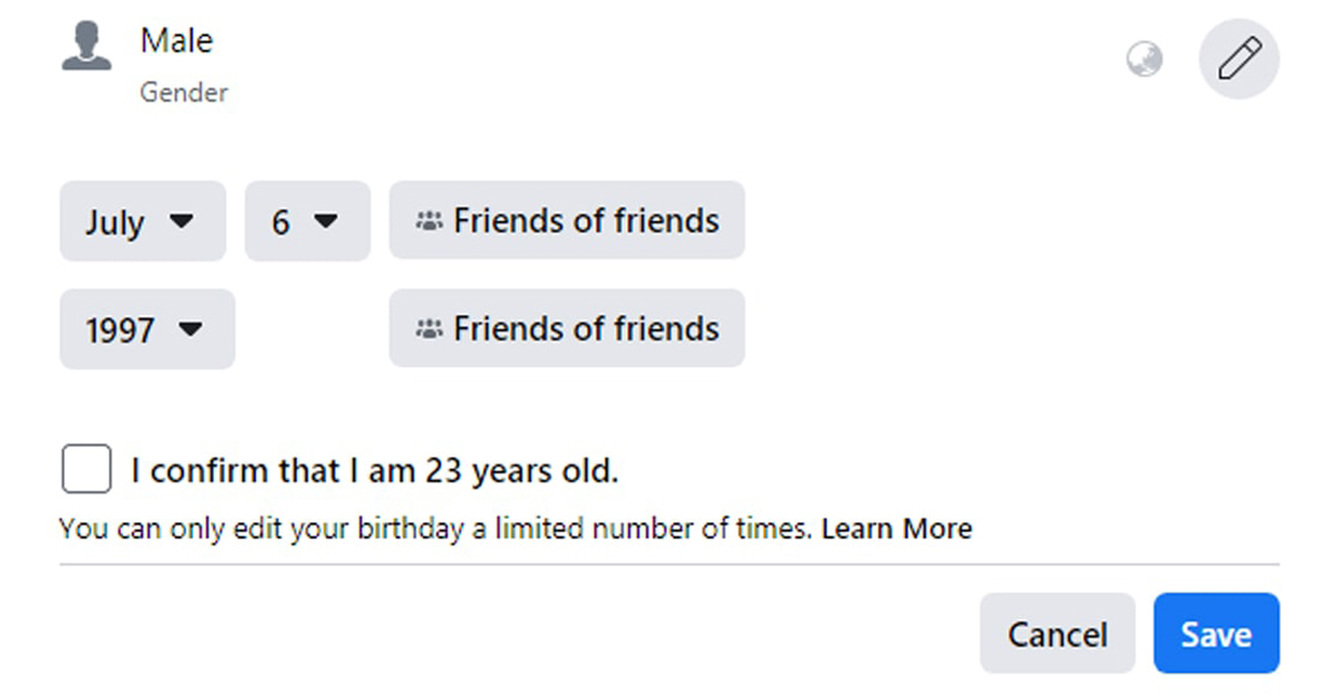 How to Change Birthday Date on Facebook on PC